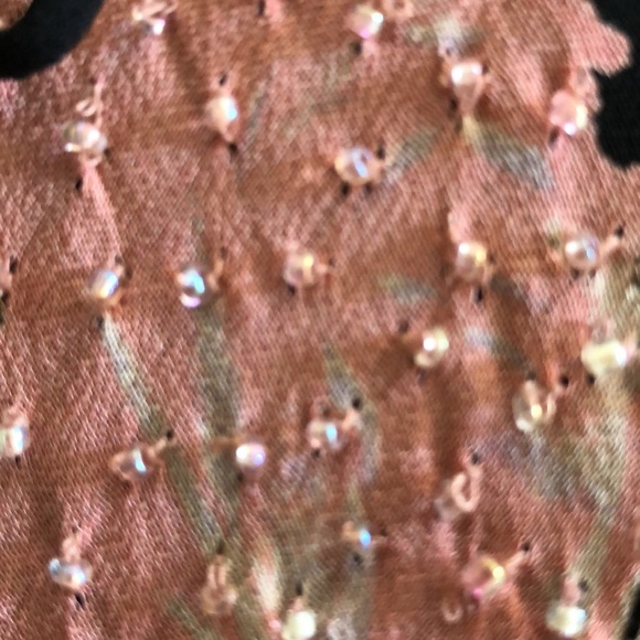 Eva Blue Vintage Floral Beaded Midi Dress - Picture 12 of 16